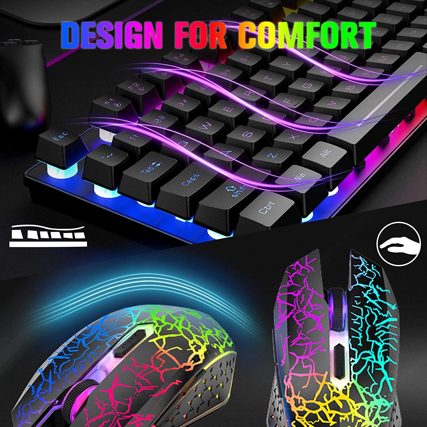 Wireless Gaming Keyboard and Mouse Combo 