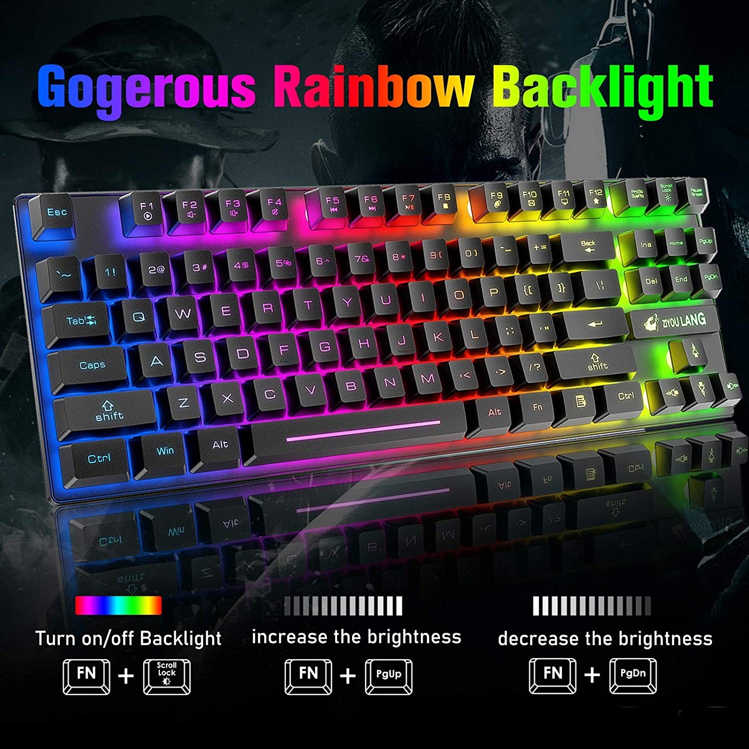 Wireless Gaming Keyboard and Mouse Combo 