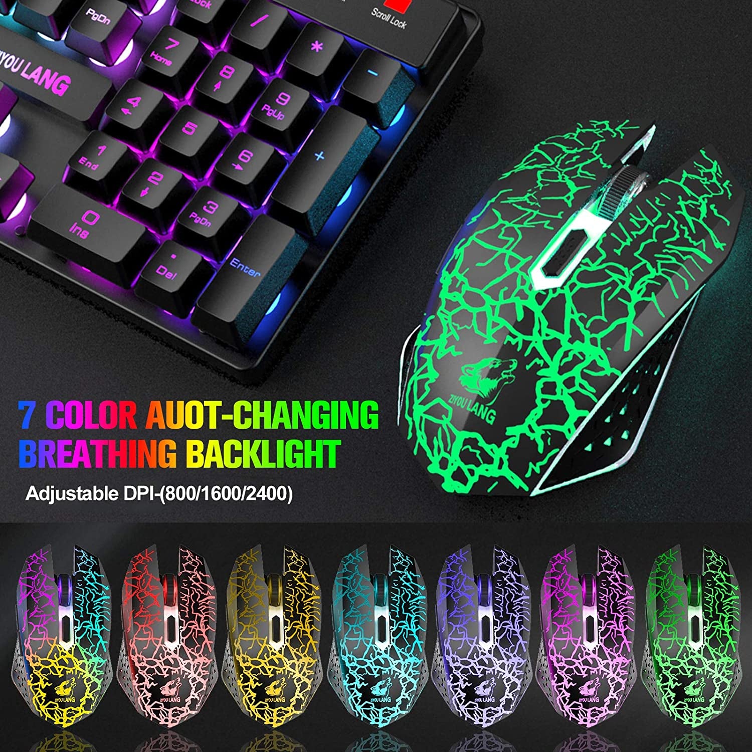 Wireless Gaming Keyboard and Mouse Combo 