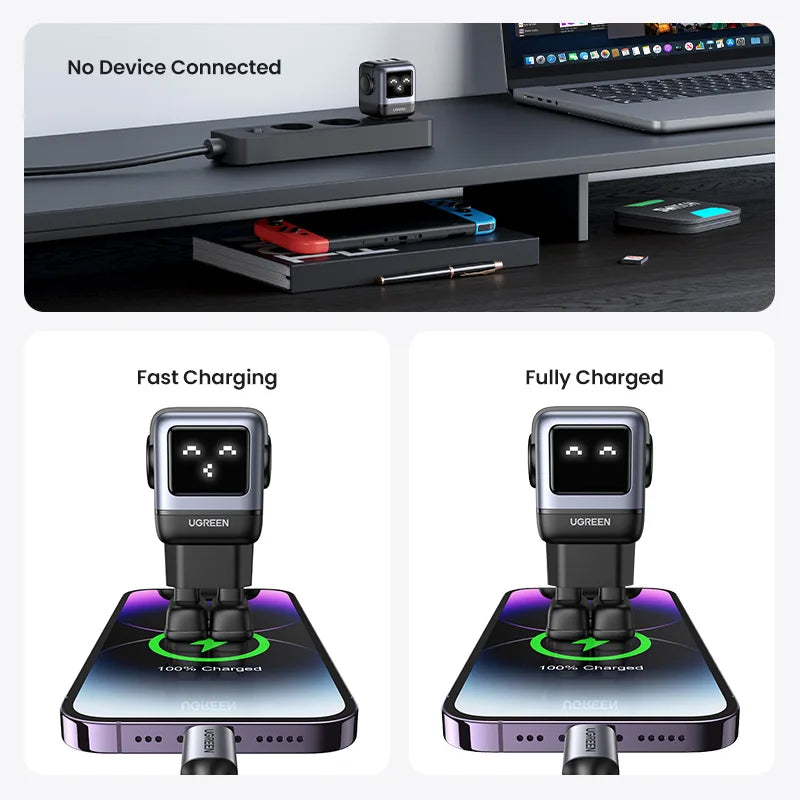 65W Gan Charger Uno Robot Design PD Fast Charger PPS PD3.0 for Iphone 16 15 14 Fast Charge for Xiaomi Laptop Macbook Pro