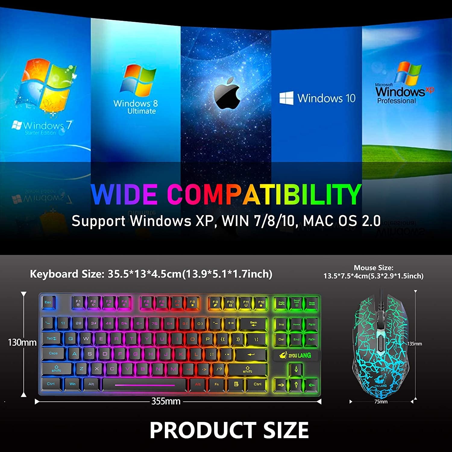 Wireless Gaming Keyboard and Mouse Combo 