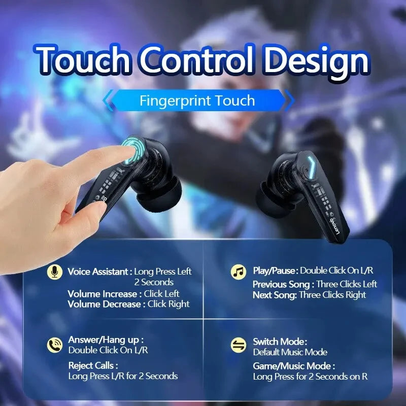 GM2 Pro Wireless Headphones Earphones Bluetooth Touch Control Noise Reduction Stereo Earbuds Headsets for Xiaomi Iphone